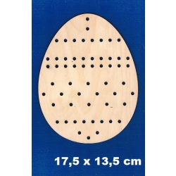 Jajko 17,5x13,5cm z otworami na sznurek  włóczkę , szlaczki, zawieszka / SKLEJKA #3mm